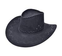 Bristol Novelty- Chapeau de Cowboy Noir avec Coutures Apparentes, Unisex Adult, BH438, Taille Unique Halloween