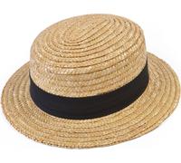 Bristol Novelty Chapeau de paille unie pour adultes BN1458 (taille unique) (paille/noir)