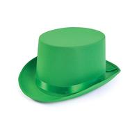 Bristol Novelty- Chapeau Haut-de-Forme | 1 pièce | Vert | Taille Unique - 31 cm x 26 cm x 14 cm Halloween Satin, BH498