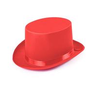 Bristol Novelty- Chapeau Haut-de-Forme en Satin Rouge, BH501, Taille Unique
