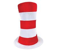 Bristol Novelty- Chapeau Haut-de-Forme rayé Rouge/Blanc, pour Adulte, Unisex, BH597, Multicolore, Taille Unique Halloween