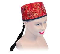 Bristol Novelty- Chapeau Mandarin Chinois, BH442, Rouge/Noir, Taille Unique Halloween