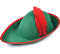 Bristol Novelty - Chapeau "Robin des Bois" pour homme/femme unie BN747 (Taille unique) (Vert/Rouge)