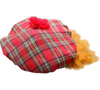 Bristol Novelty Chapeau unie en tartan et cheveux synthétiques BN1395 (taille unique) (Coloré)