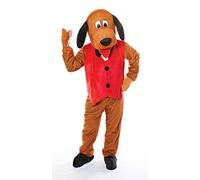 Bristol Novelty Chien avec Gilet. Costume à Grosse tête, AC269, Red, 44-inch Chest Size Halloween, Carnaval