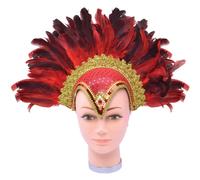 Bristol Novelty- Coiffe à Plumes pour Femme Rouge Accessoire, BA071A, Taille
