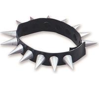 Bristol Novelty Collier choker unie avec pics BN1657 (taille unique) (Noir/Gris)