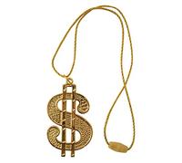 Bristol Novelty- Cordon avec médaillon Symbole Dollar, BA510A, Dorée, Talla única