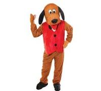 Bristol Novelty Chien avec Gilet. Costume à Grosse tête, AC269, Red, 44-inch Chest Size Halloween