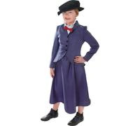 Bristol Novelty Costume de nounou pour enfants BN2081 (M) (bleu marine/blanc/noir/rouge)