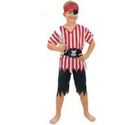 Bristol Novelty - Costume PIRATE - Enfant (L) (Rouge / noir / blanc) - UTBN907 Rouge / Noir / Blanc G