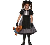 Bristol Novelty - Costume "Rag Doll" pour fille BN2806 (L) (Noir/Blanc)