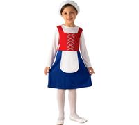 Bristol Novelty - Costume "Tudor" pour fille BN3111 (XL) (Rouge/Bleu/Blanc)