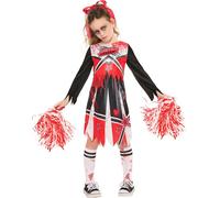 Bristol Novelty - Costume "Zombie Cheerleader" - Fille BN6127 (116) (Noir/Rouge/Blanc)