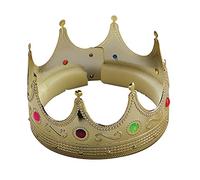 Bristol Novelty- Couronne de Roi dorée avec Bijoux, BA252, Taille Unique Halloween