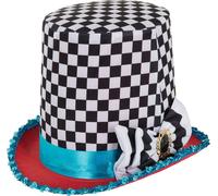 Bristol Novelty - Chapeau HAUT DE FORME - Adulte (Taille unique) (Noir / blanc / bleu /rouge) - UTBN1391 Noir / Blanc / Bleu /rouge G