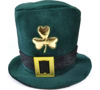 Bristol Novelty Cylindre unie en velours avec trèfle BN1823 (taille unique) (Vert/Noir/Or)