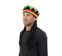 Bristol Novelty Dreadlocks Chapeau Rasta avec Cheveux, BH491, Multicolore, Taille Unique Halloween