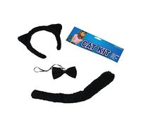 Bristol Novelty-DS009 Ensemble d’Accessoires pour déguisement de Chat, DS009, Noir, Taille Unique Halloween
