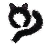 Bristol Novelty DS050 Ensemble d’Accessoires pour déguisement de Chat avec Plumes de Marabout pour Femme, Taille Unique Halloween