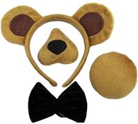 Bristol Novelty Costume d'ours DS146 pour enfant – oreilles, nez, queue, nœud papillon – Marron
