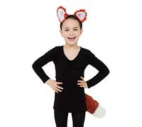 Bristol Novelty-DS186 Ensemble d’Accessoires pour déguisement de Renard (Oreilles et Queue), Unisex Adult, DS186, Rouge, Taille Unique