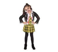Bristol Novelty Écolière zombie pour fille, taille XL, Girls, CF251XL, White, Yellow, Black, 10-12 Years Old Halloween