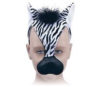 Bristol Novelty EM181 Serre-tête Masque de zèbre avec Effet sonore, pour Enfant, Unisexe, Multicolore, Taille Unique Halloween