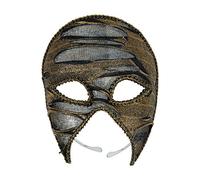 Bristol Novelty-EM812 Masque 3/4 Effet déchiré doré, EM812, Dorée,Noir, Taille Unique Halloween