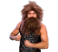 Bristol Novelty - Ensemble barbe et perruque "Pre-Historic" BN5281 (taille unique) (Marron)