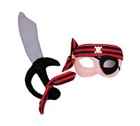 Bristol Novelty- Ensemble coutelas Masque de Pirate et Sabre pour Enfant, Unisex Adult, DS206, Multicolore, Taille Unique Halloween