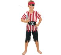 Bristol Novelty - Ensemble de déguisement "Jagged Pirate" pour garçon BN907 (S) (Rouge/Noir/Blanc)