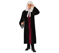Bristol Novelty AC223X Robe de Juge, déguisement, pour Homme, Noir, Rouge, Taille XL Halloween