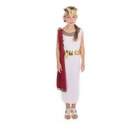 Bristol Novelty Ltd Déguisement Toge romaine Blanc et Rouge Filles ou Garçons 4-14 ans