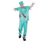 Bristol Novelty Forum Costume de docteur ensanglanté, pour adulte, taille M, bleu Halloween, Carnaval