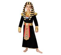Bristol Novelty Forum Costume de pharaon noir pour garçon, noir/doré, 7-8 ans Halloween