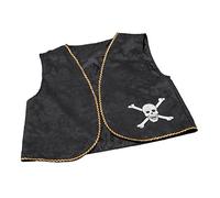 Pirate Gilet Noir Délavé - Homme Accessoire Costume pour Déguisement Fêtes