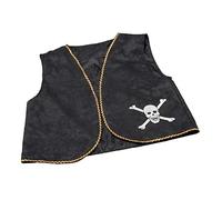 Pirate Gilet Noir Délavé - Homme Accessoire Costume pour Déguisement Fêtes