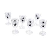 Bristol Novelty HI283 Verre à pied toile d’araignée, transparent/noir, taille unique Halloween