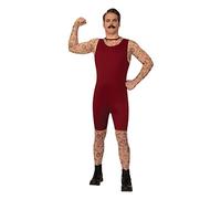Bristol Novelty Homme tatoué pour adulte, Men, AF111STD, Red, Taille unique Halloween