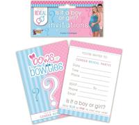 Bristol Novelty - Invitations "Gender Reveal" - Papier BN2339 (Taille unique) (Rose/Bleu/Blanc)