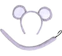 Bristol Novelty Kit d’accessoires pour costume de souris (oreilles + queue), Unisex Children, DS157, Grey, taille unique Halloween