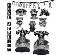 Bristol Novelty Kit de décoration d'Halloween Appétit d'os BN1050 (taille unique) (Blanc/Noir)