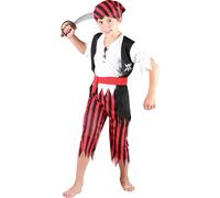 Bristol Novelty - Kit de déguisement "Pirate" pour garçon BN897 (S) (Rouge/Noir/Blanc)