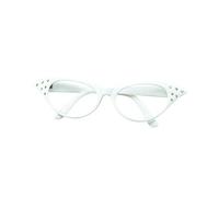 Bristol Novelty Lunettes blanches pour femme style années 50, Women, BA142W, White, taille unique Halloween