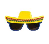 Bristol Novelty- Lunettes de Soleil Sombrero, X74555, Jaune, Bleu, Taille Unique Halloween