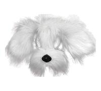 Bristol Novelty EM358 Masque de chien poilu sur serre-tête avec effet sonore, blanc, taille unique Halloween