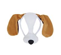 Bristol Novelty Masque de chien EM154 sur serre-tête effet sonore Taille unique Blanc/Marron/Noir