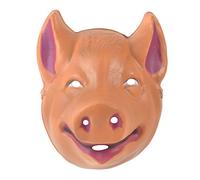 Bristol Novelty- Masque de Cochon en Plastique, PM164, Rose,Beige Halloween