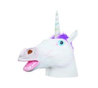 Bristol Novelty Masque de licorne en latex, Unisex Adult, BM549, White, Purple, taille unique Halloween